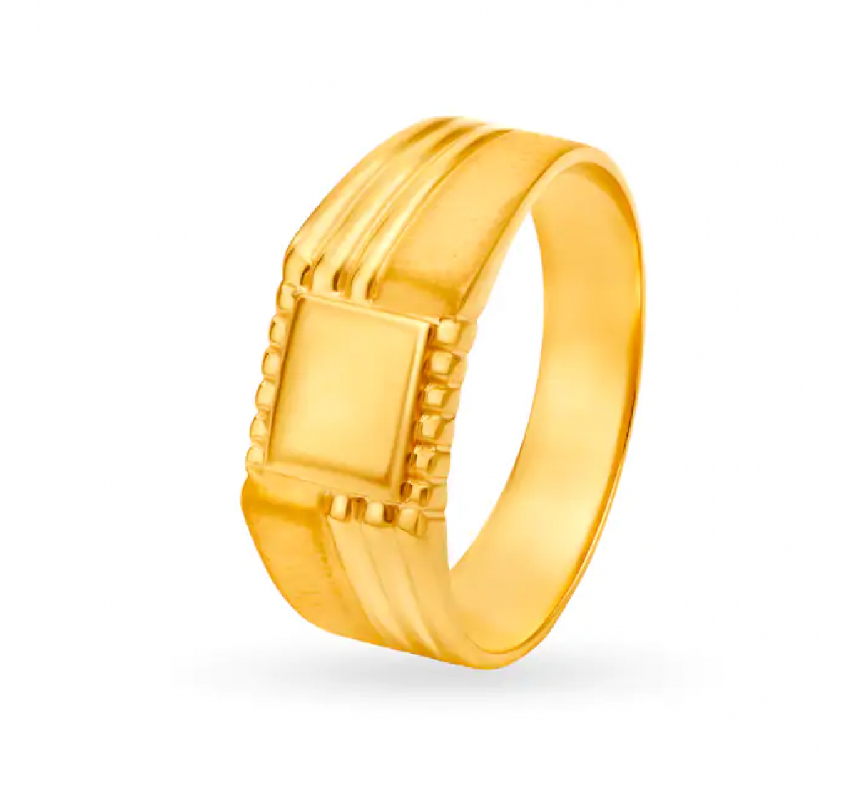 Gold Textured Square Ring