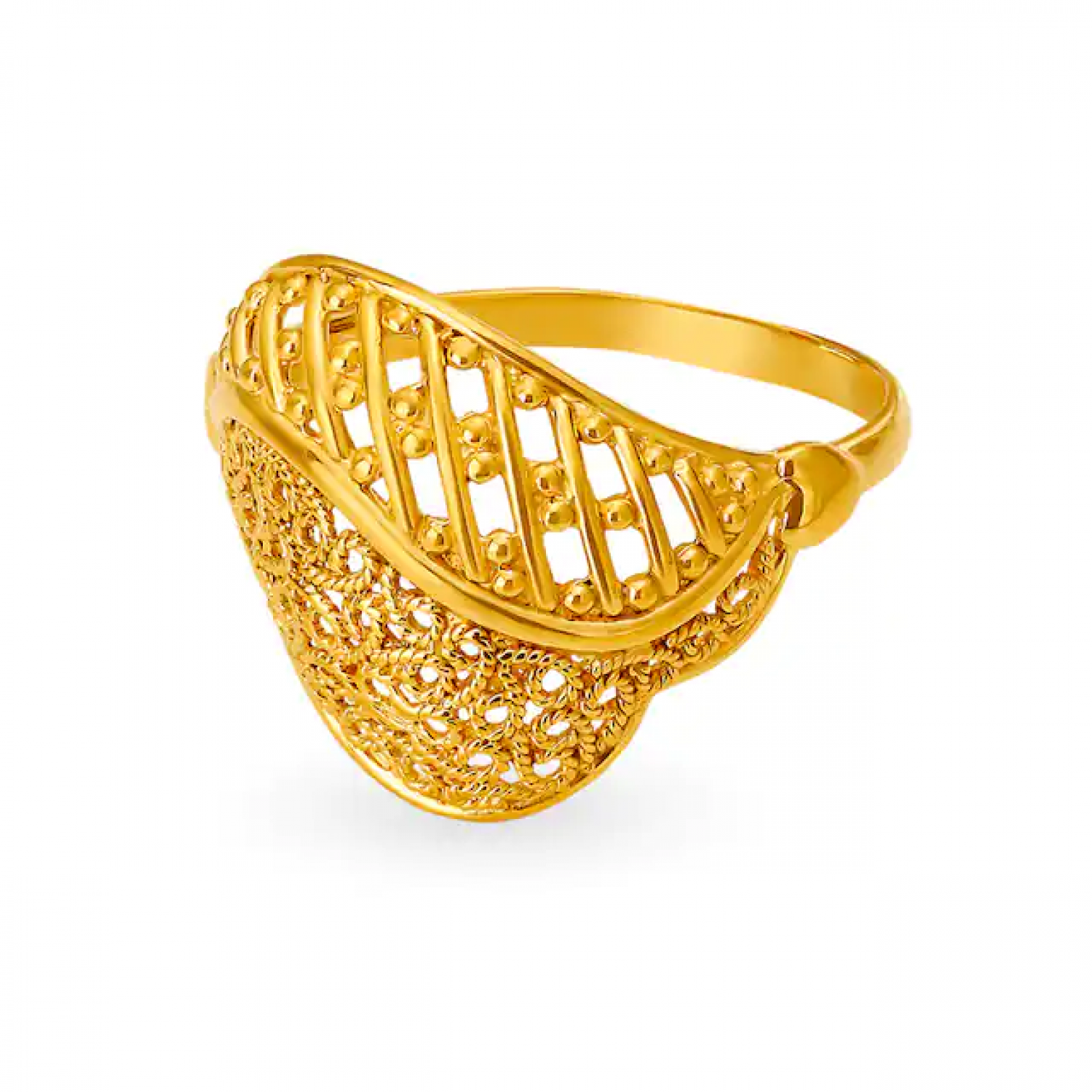 Intricate Gold Leaf Ring