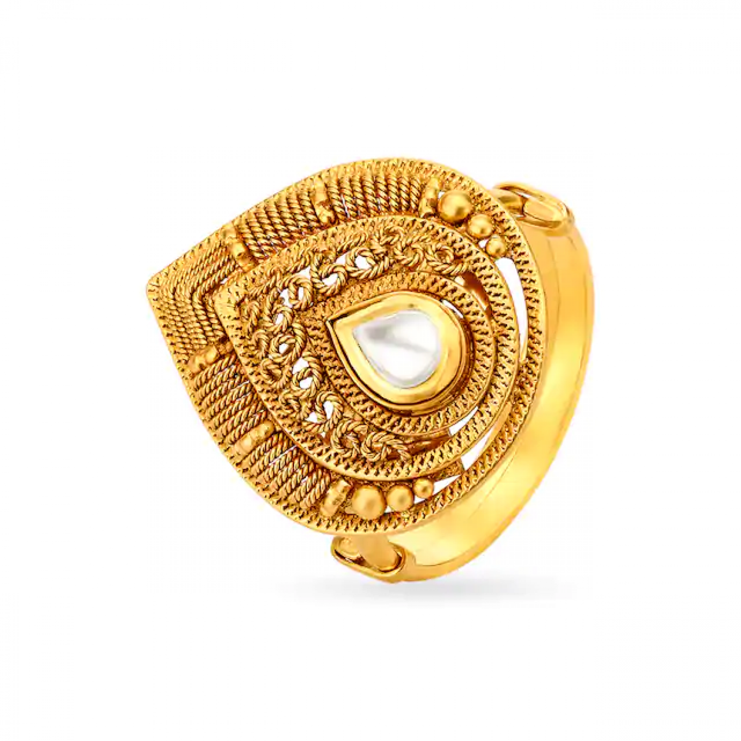 Niko Motif Gold And Glass Ring