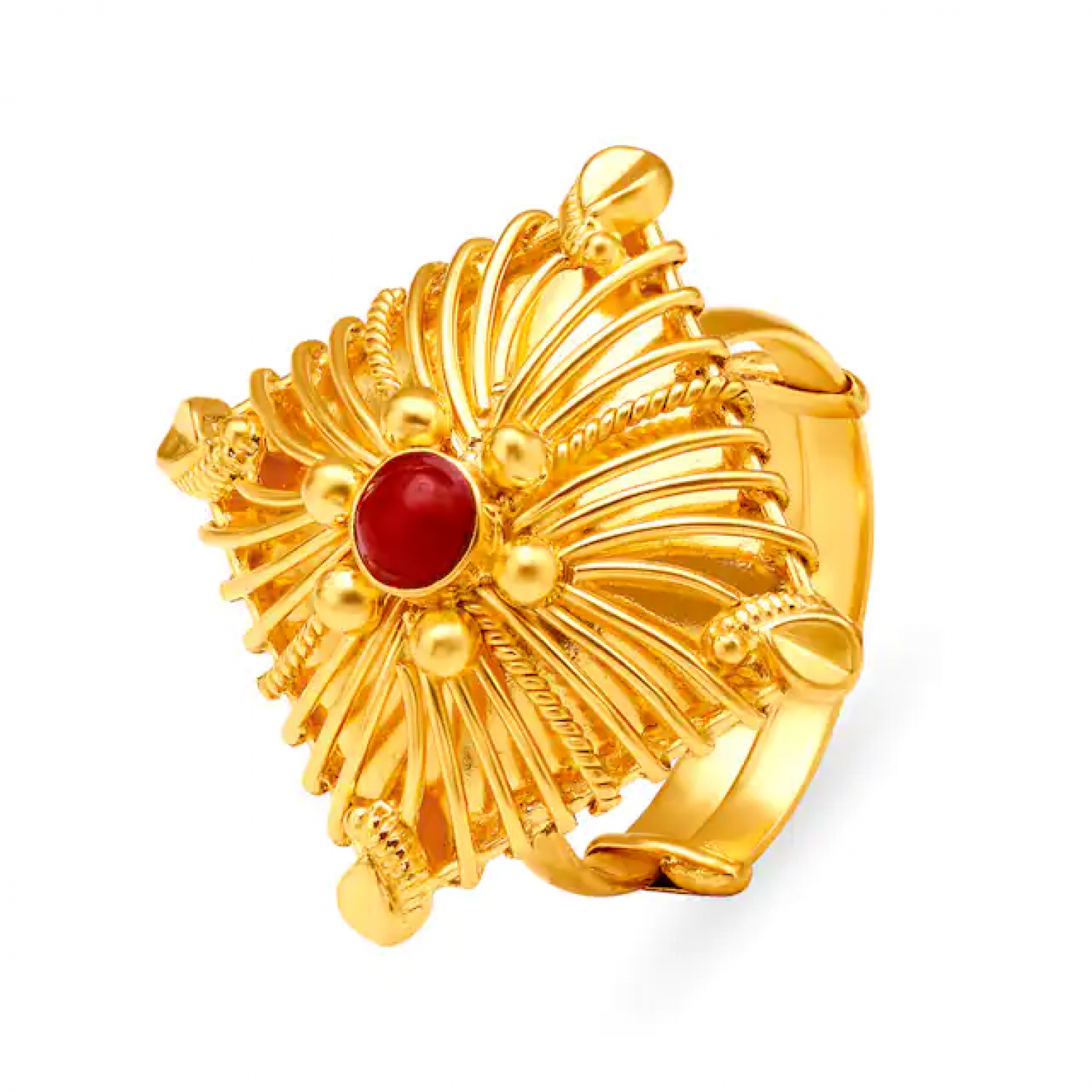 Captivating Beaded Gold Ring