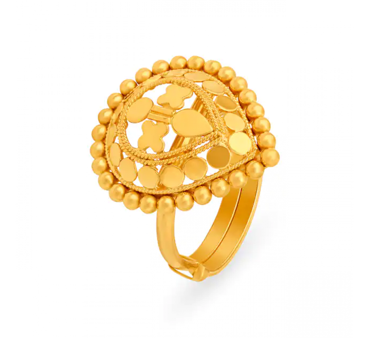 Elegant Mesh Paisley Gold Ring