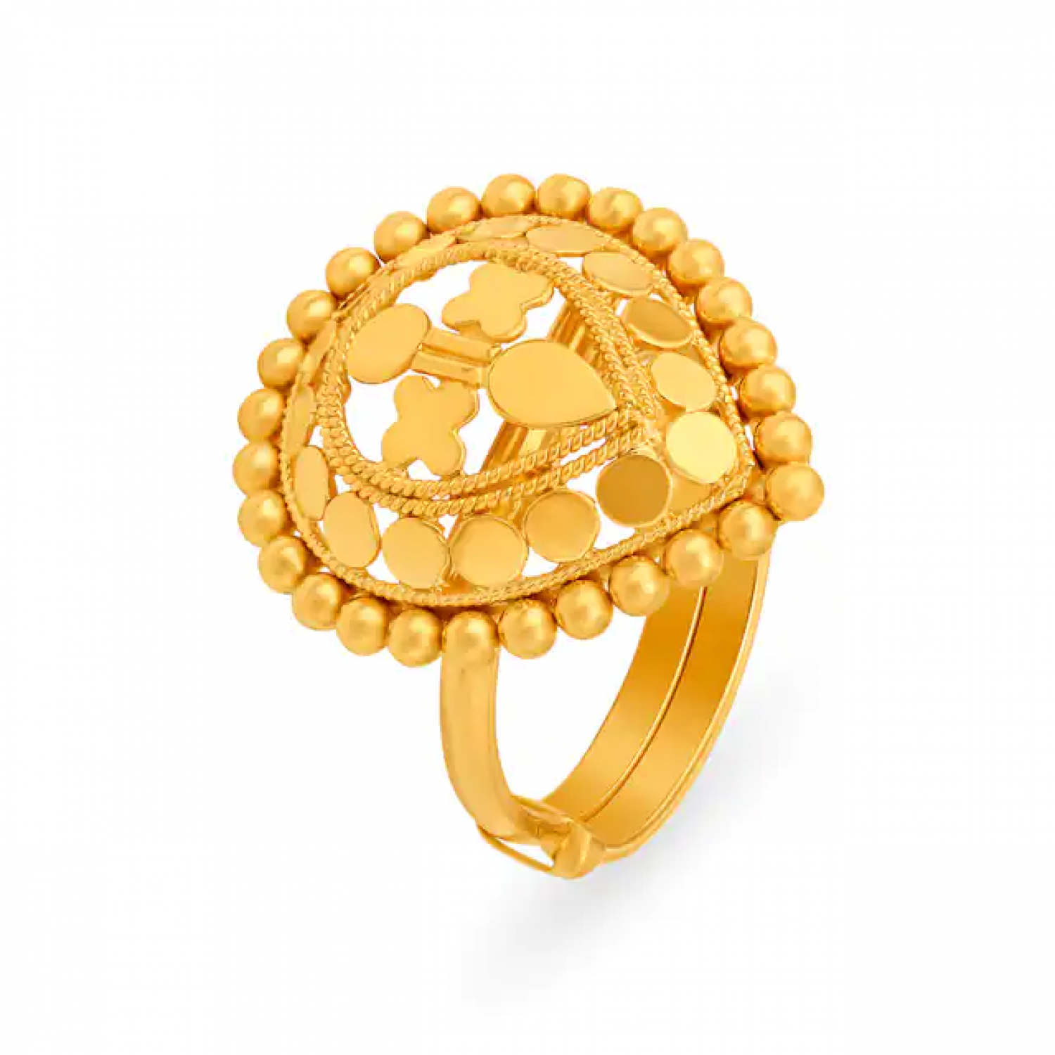 Elegant Mesh Paisley Gold Ring