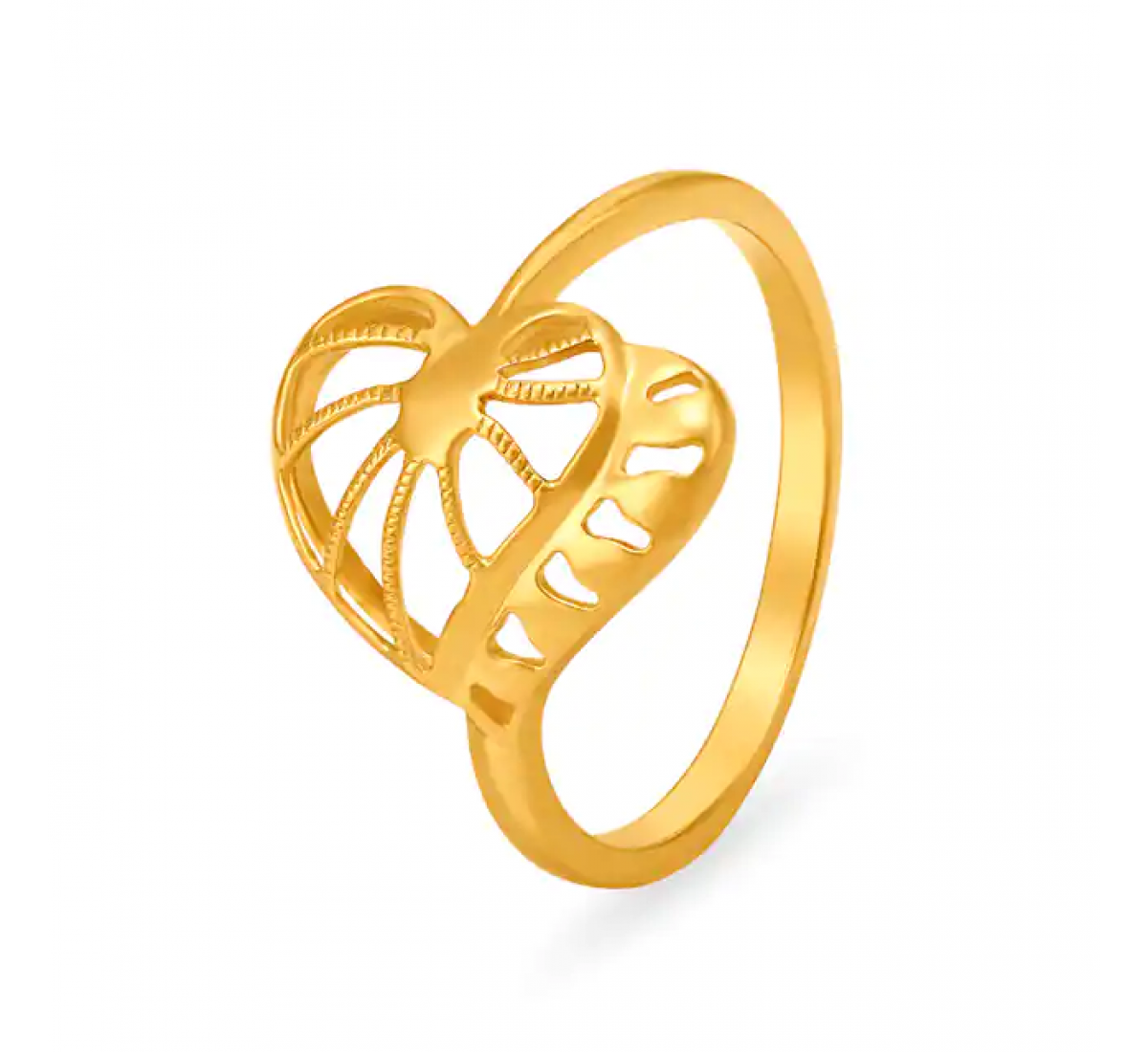 Leaf Motif Pattern Gold Ring