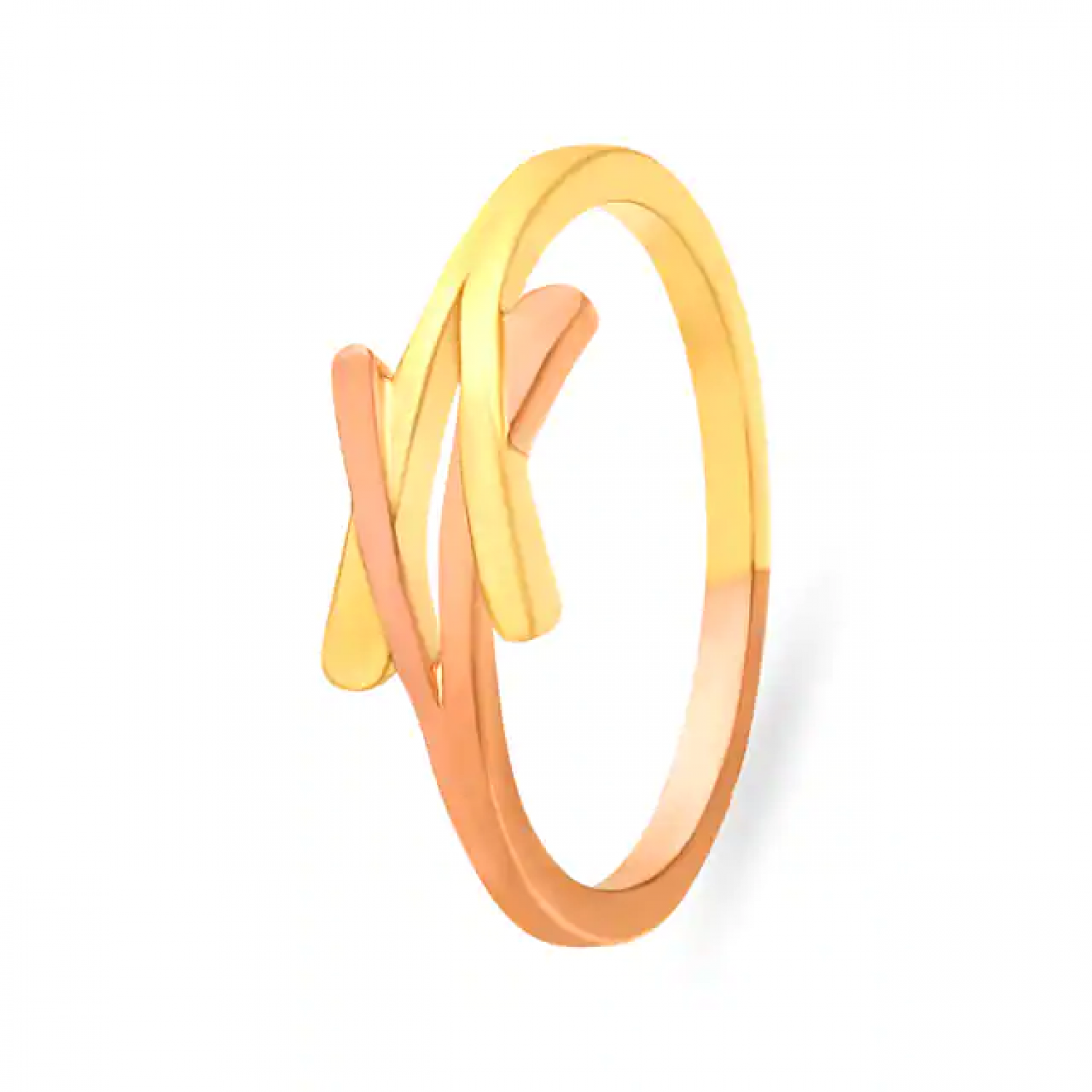 Contemporary Ridged Gold Ring