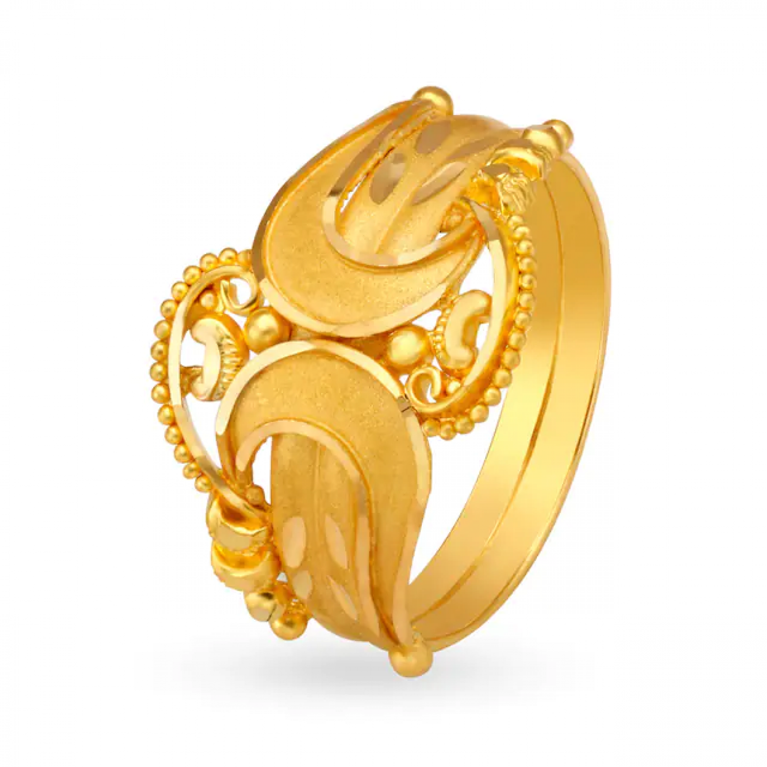 Paisley Carved Gold Ring
