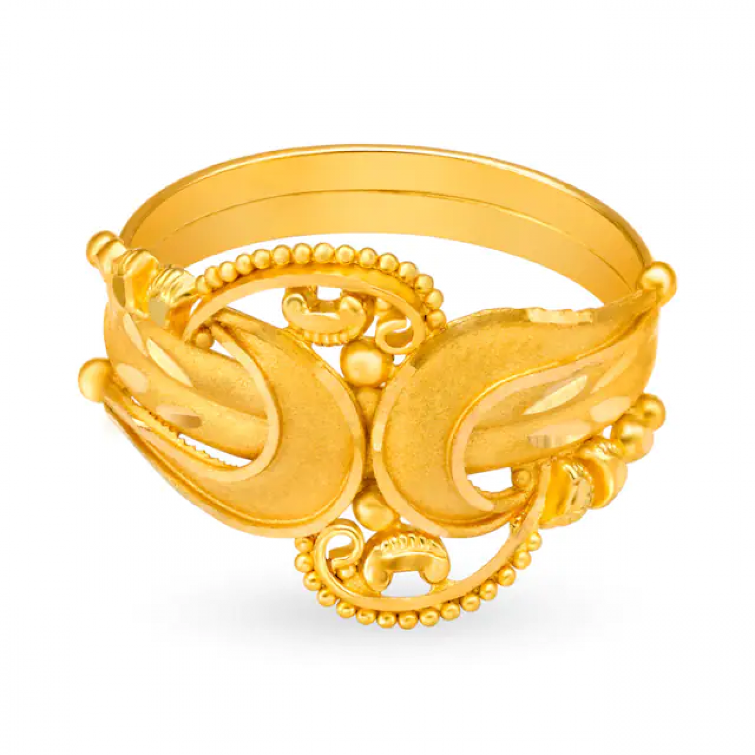 Paisley Carved Gold Ring