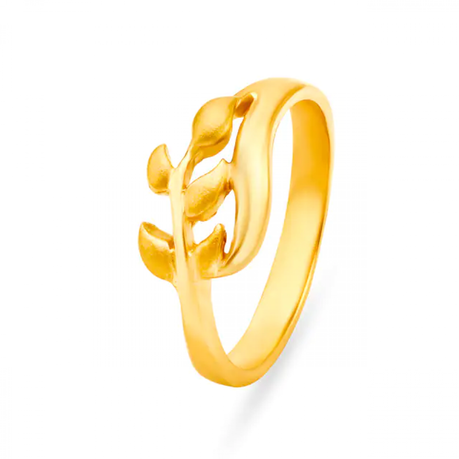 Splendid Leaf Sprig Gold Ring