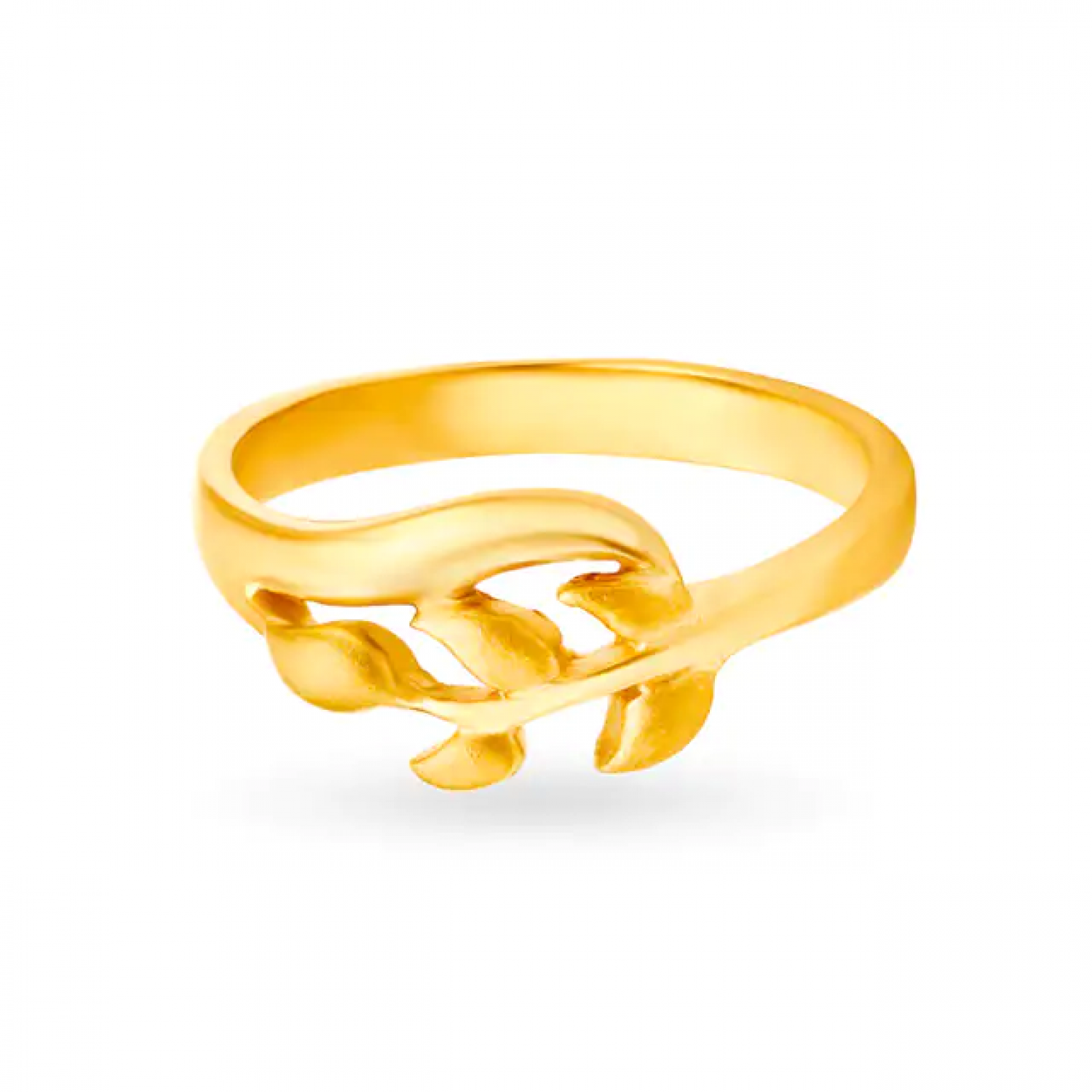 Splendid Leaf Sprig Gold Ring