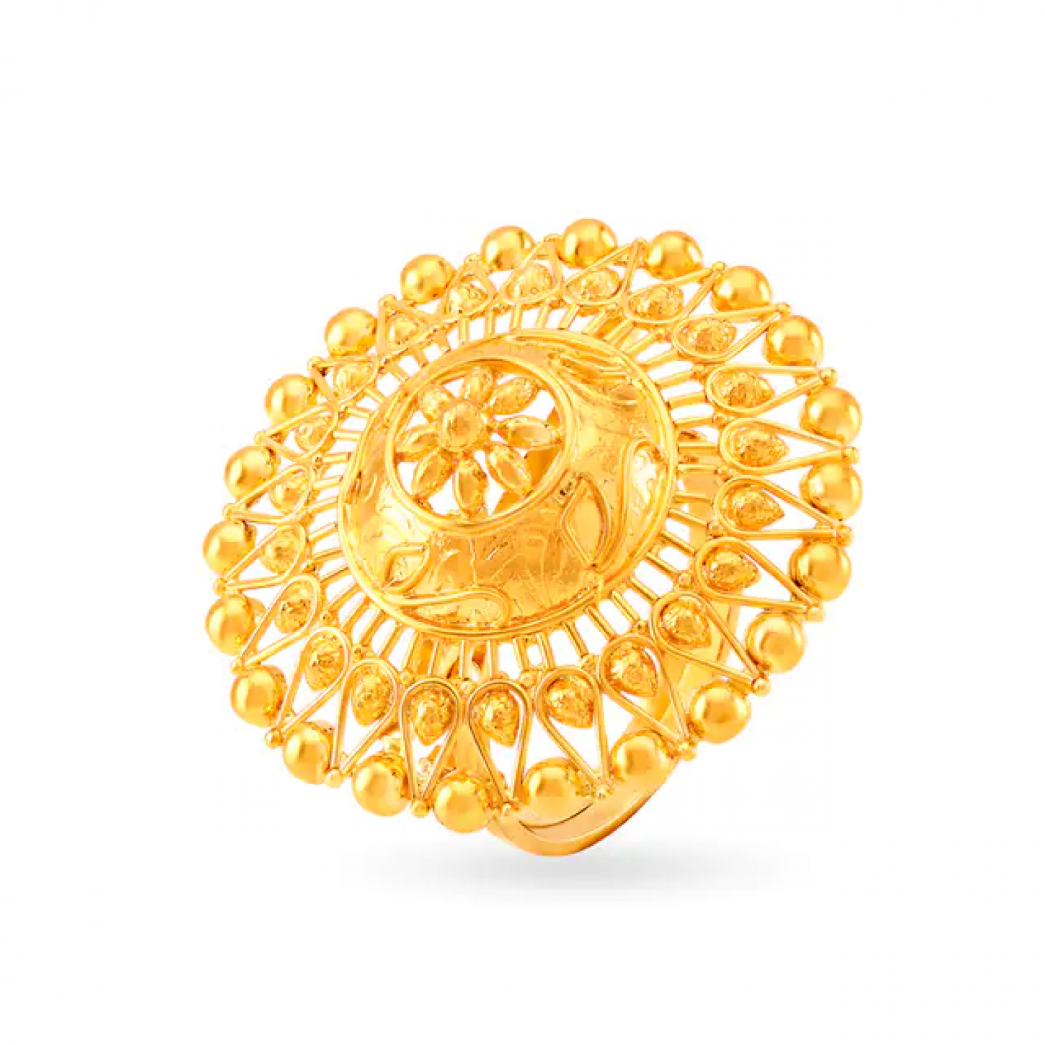 Floral Pattern Gold Ring