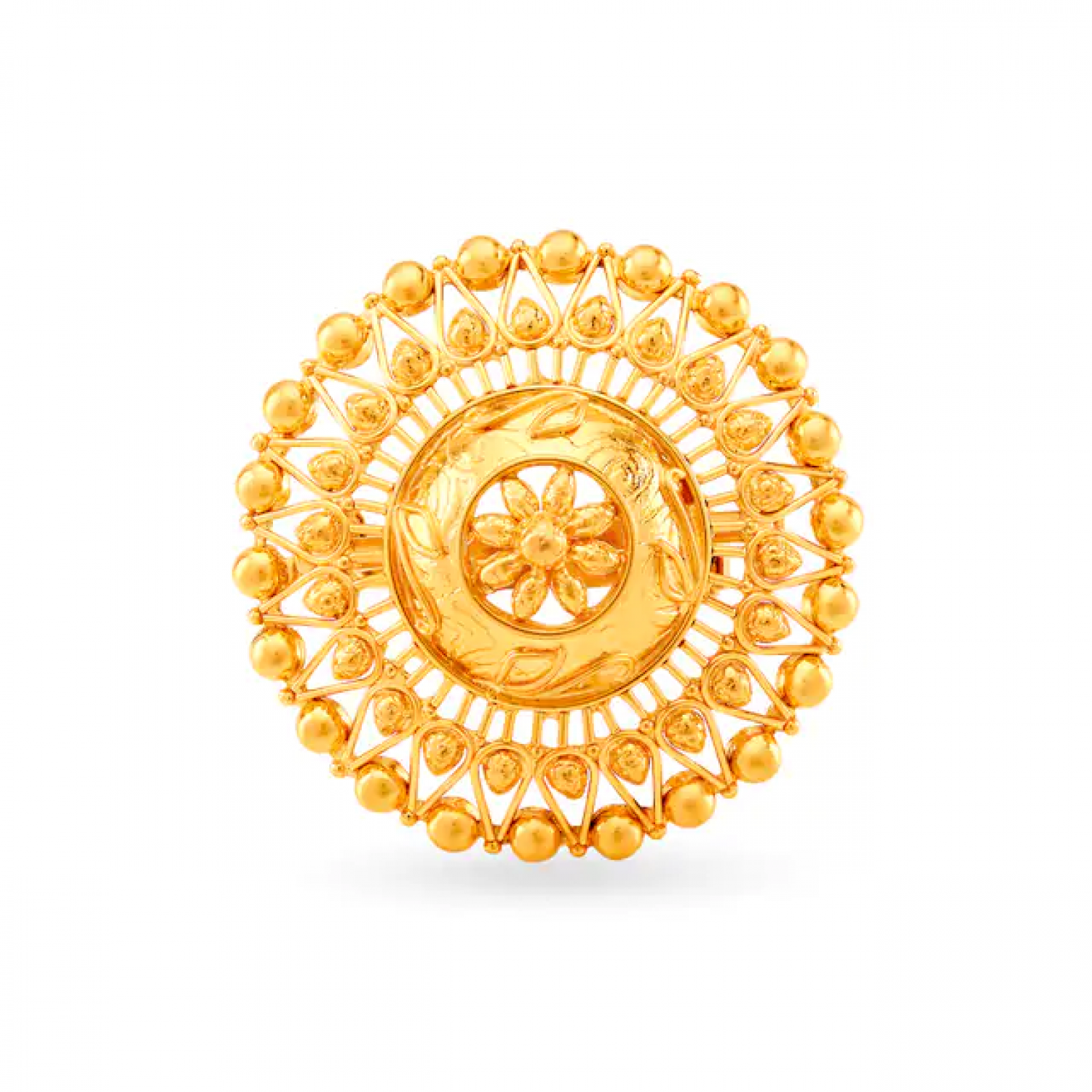 Floral Pattern Gold Ring