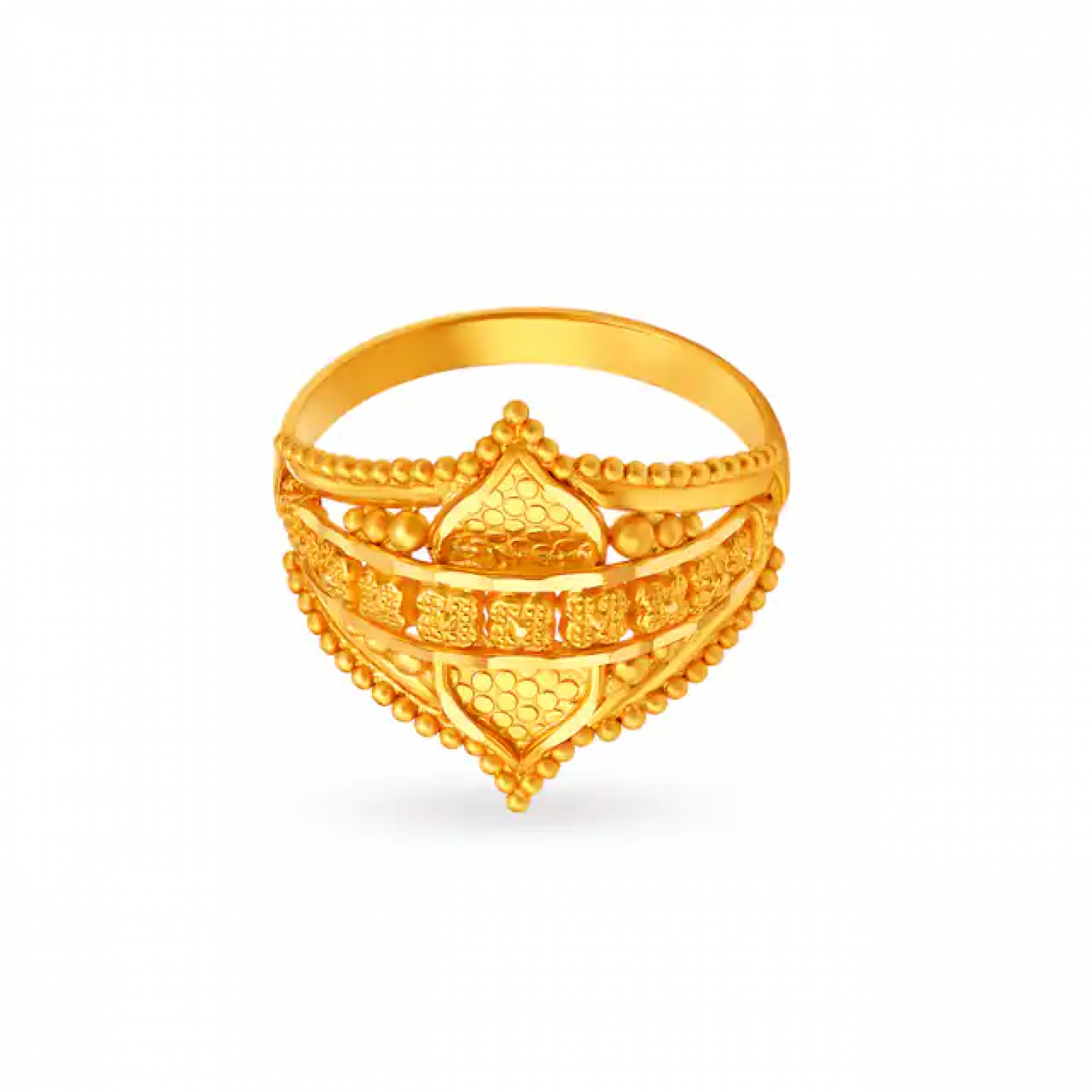 Ridged Traditional Gold Ring