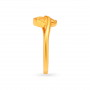 Elegant Ridged Leaf Gold Ring
