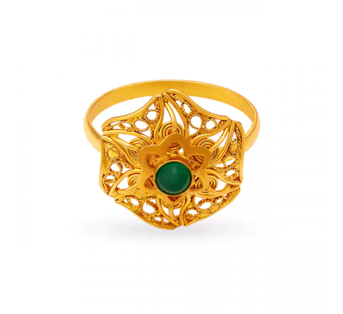 Scintillating Floral Gold Ring