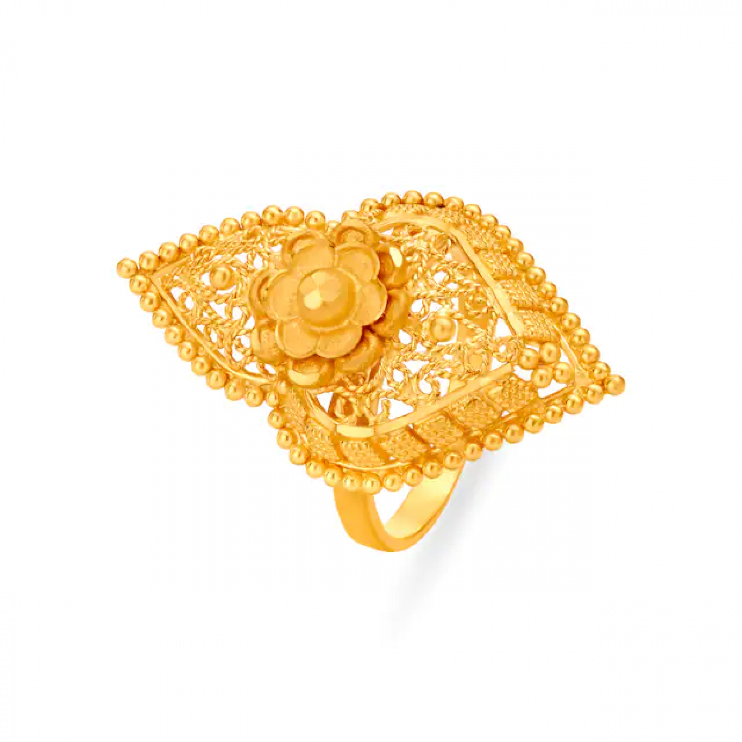 Glamorous Jaali Work Gold Ring