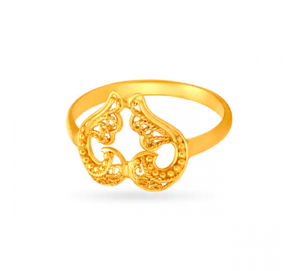 Fancy Heart Filigree Gold Ring
