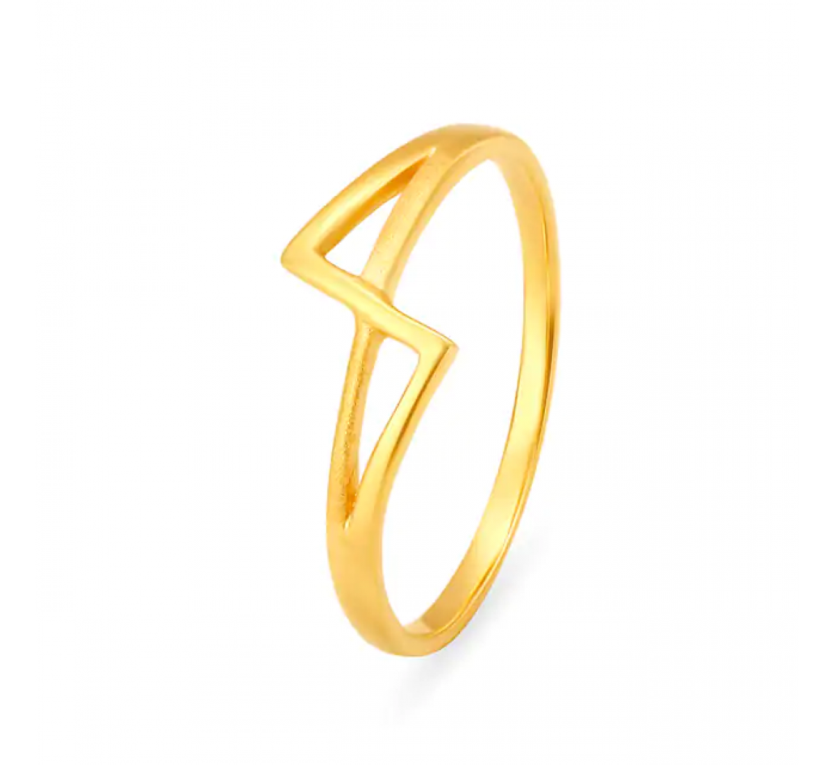 Edgy Geometric Burfi Gold Ring