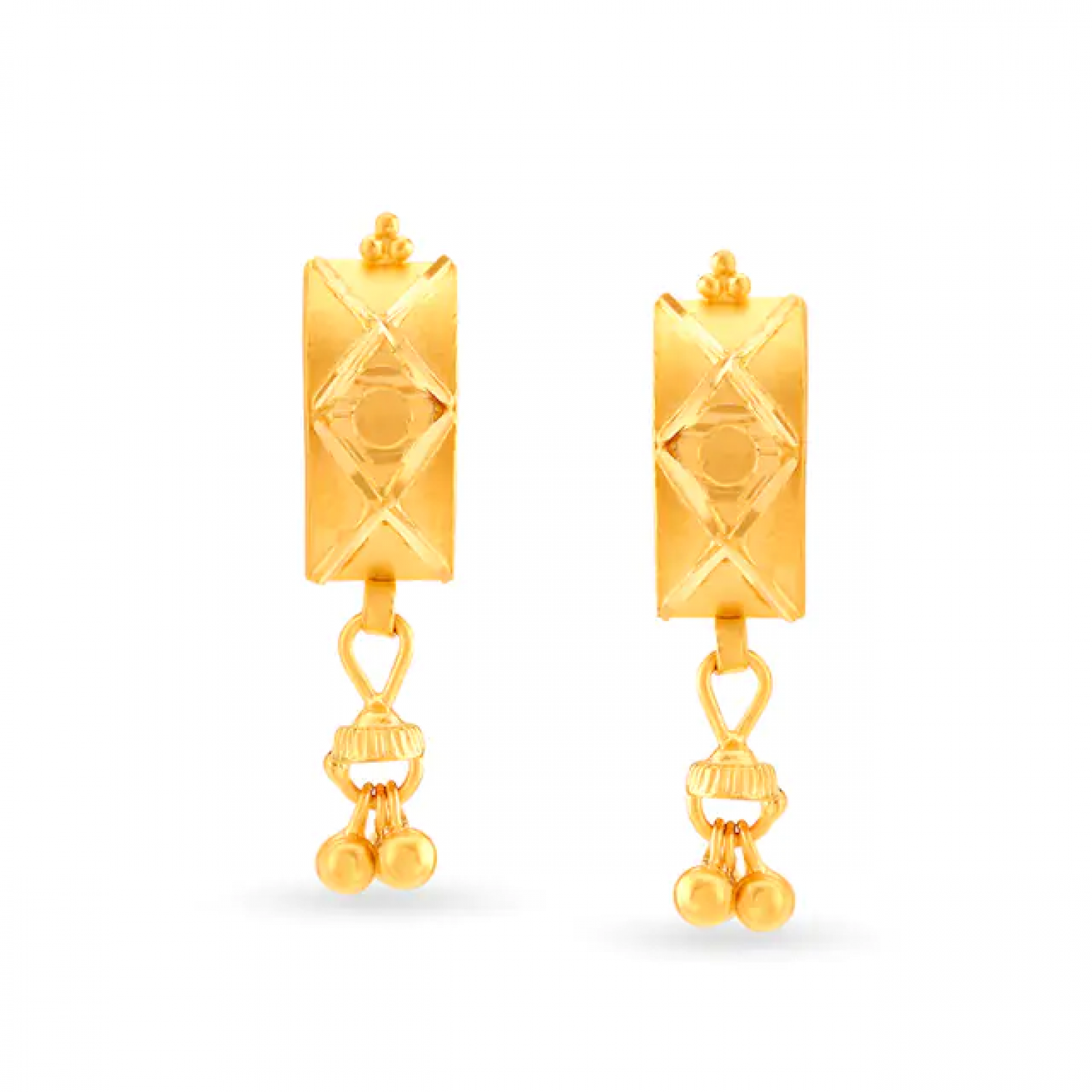 Rectangular Gold Drop Earrings