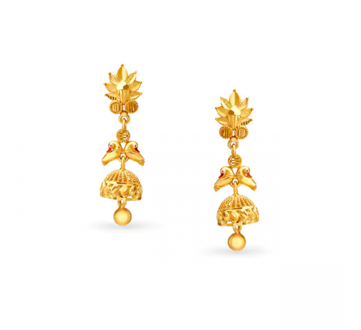 Incandescent Gold Swan Jhumkas