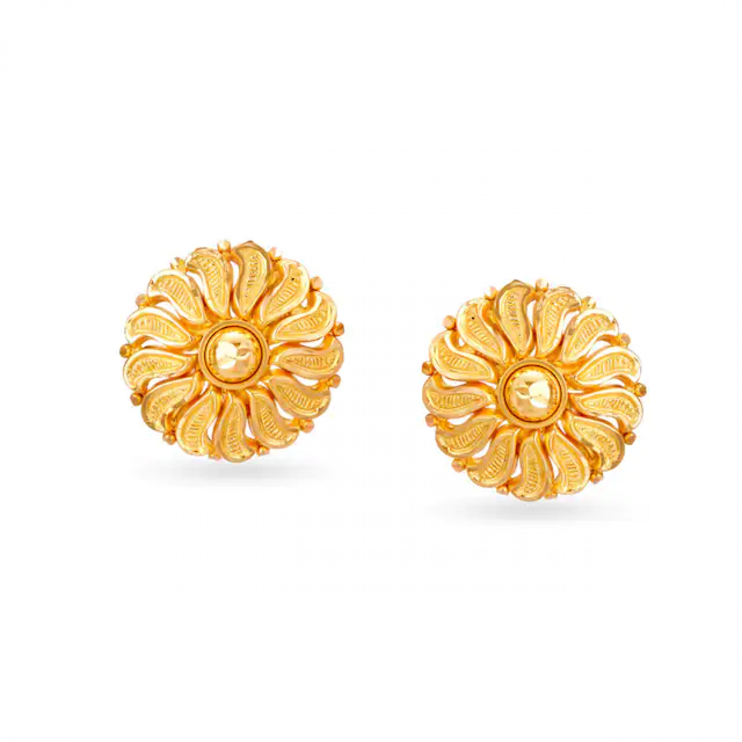 Luminous Floral Gold Stud