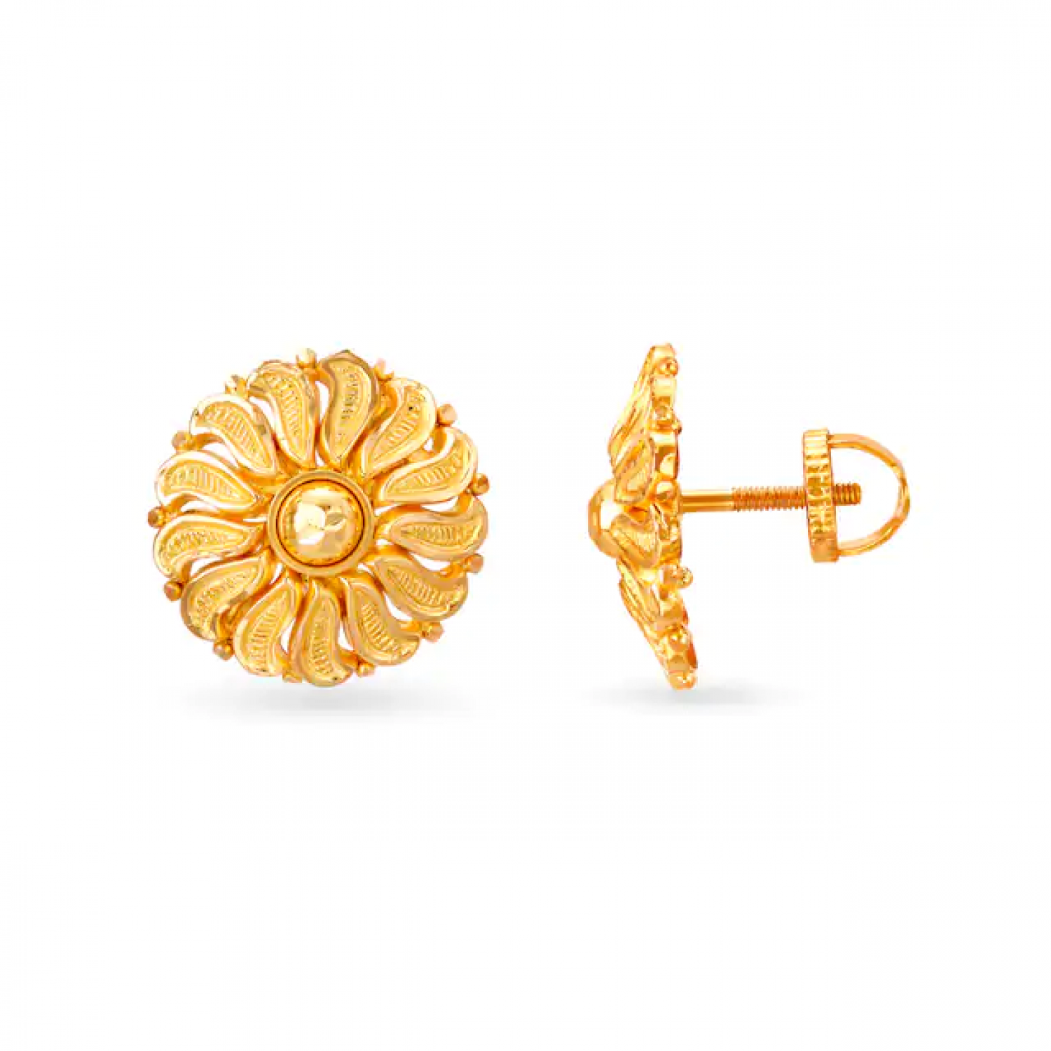 Luminous Floral Gold Stud