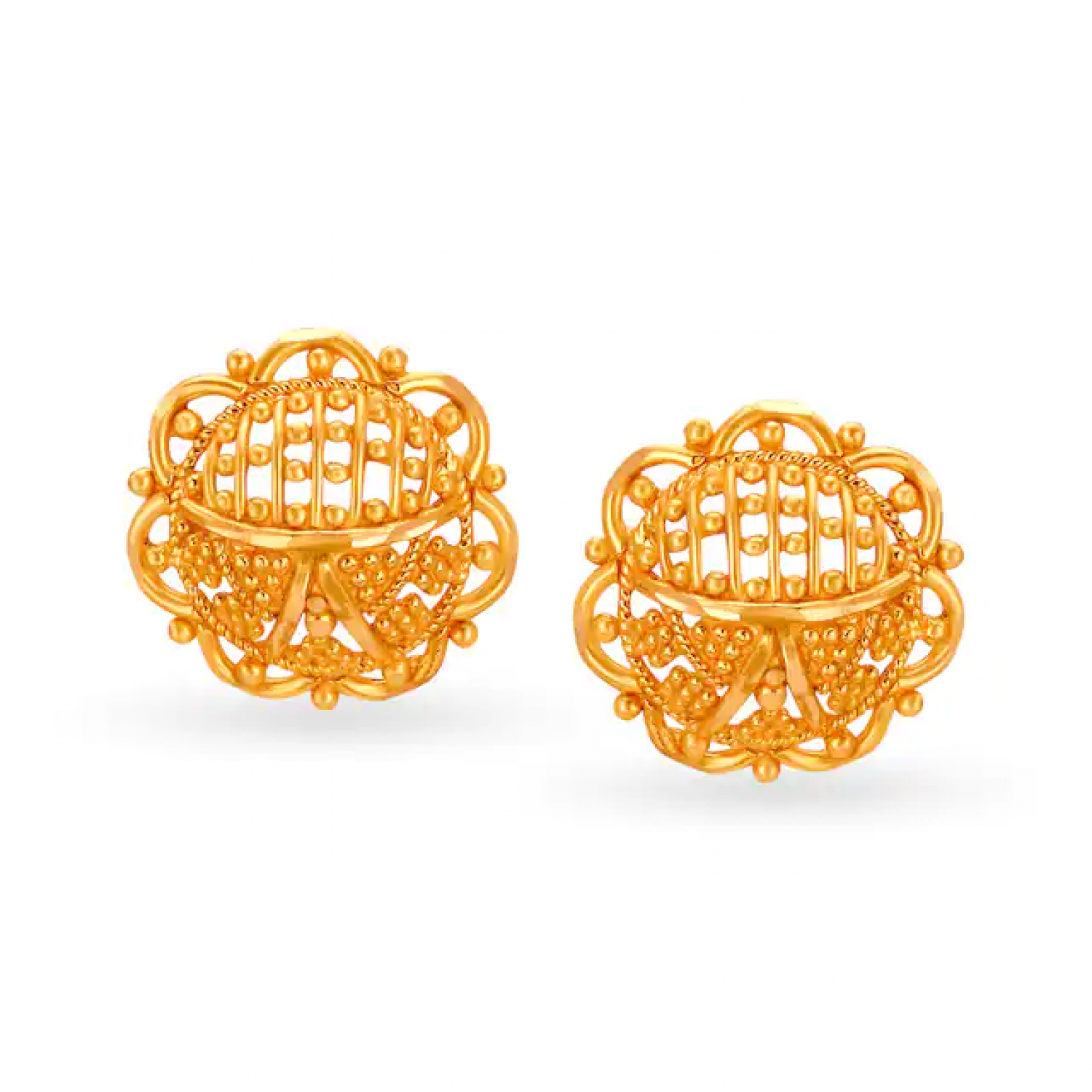Ulric Gold Beaded Floral Studs