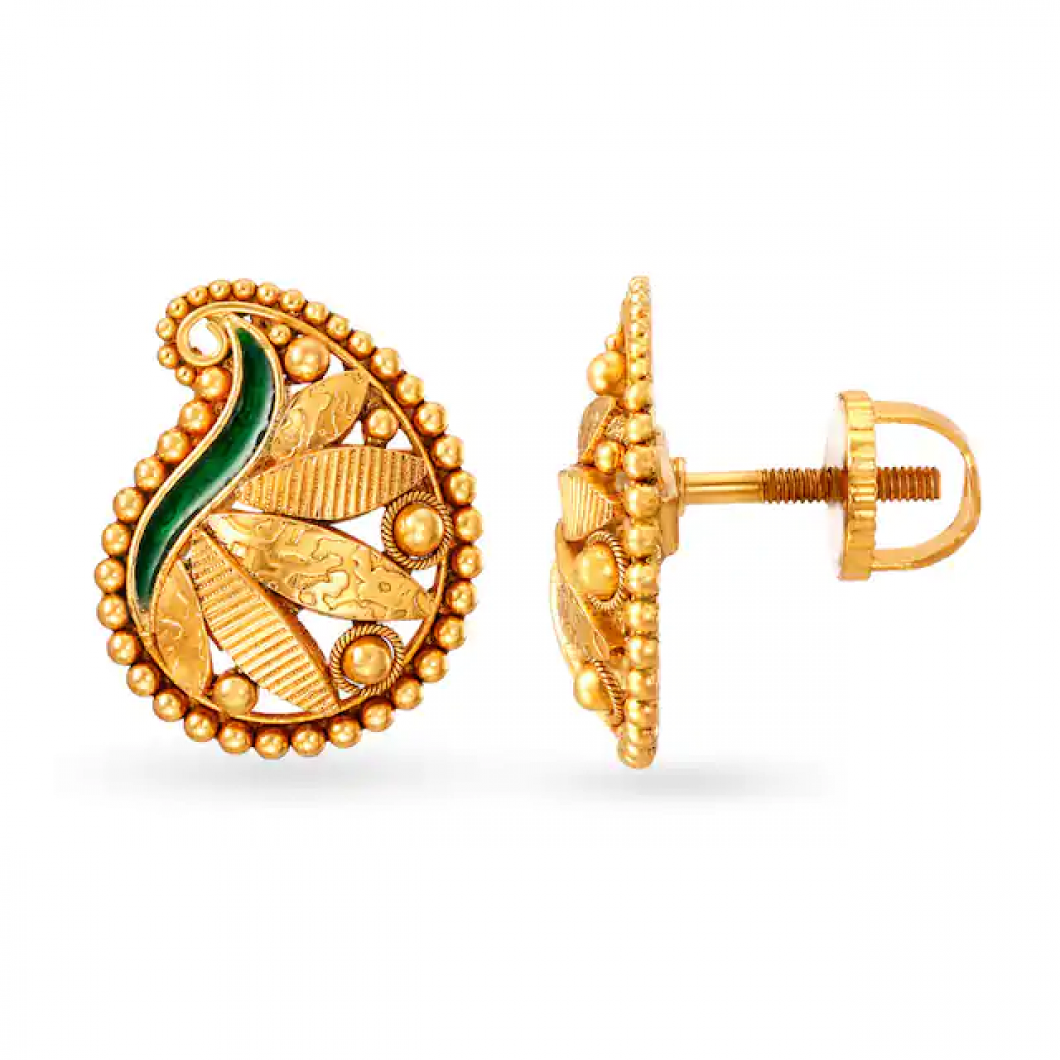 Jaya Beated Fancy Gold Stud