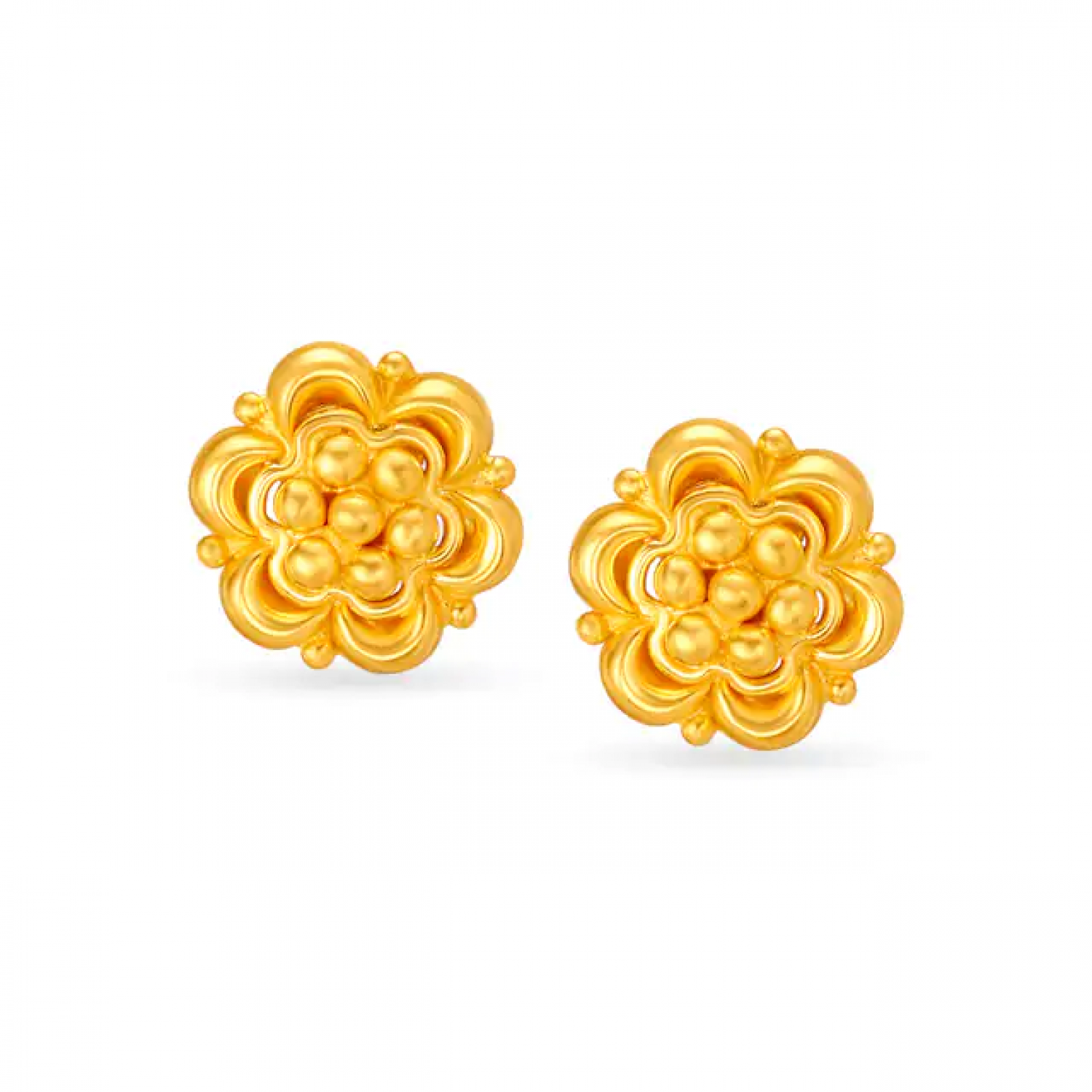 Classic Matte Floral Gold Stud