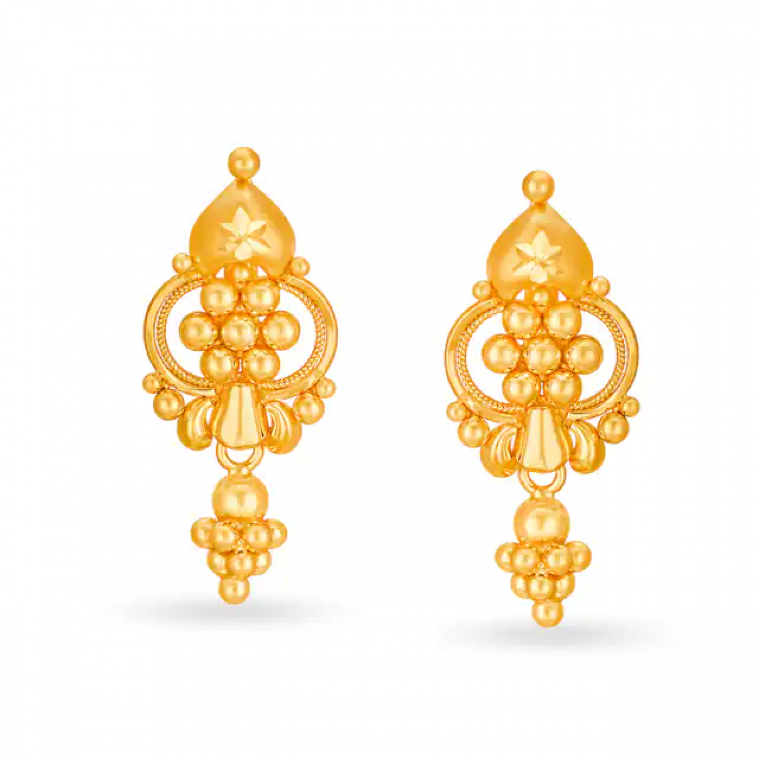 Mesmerizing Gold Beaded Drops
