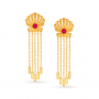 Tasselled Drop Gold Earrings