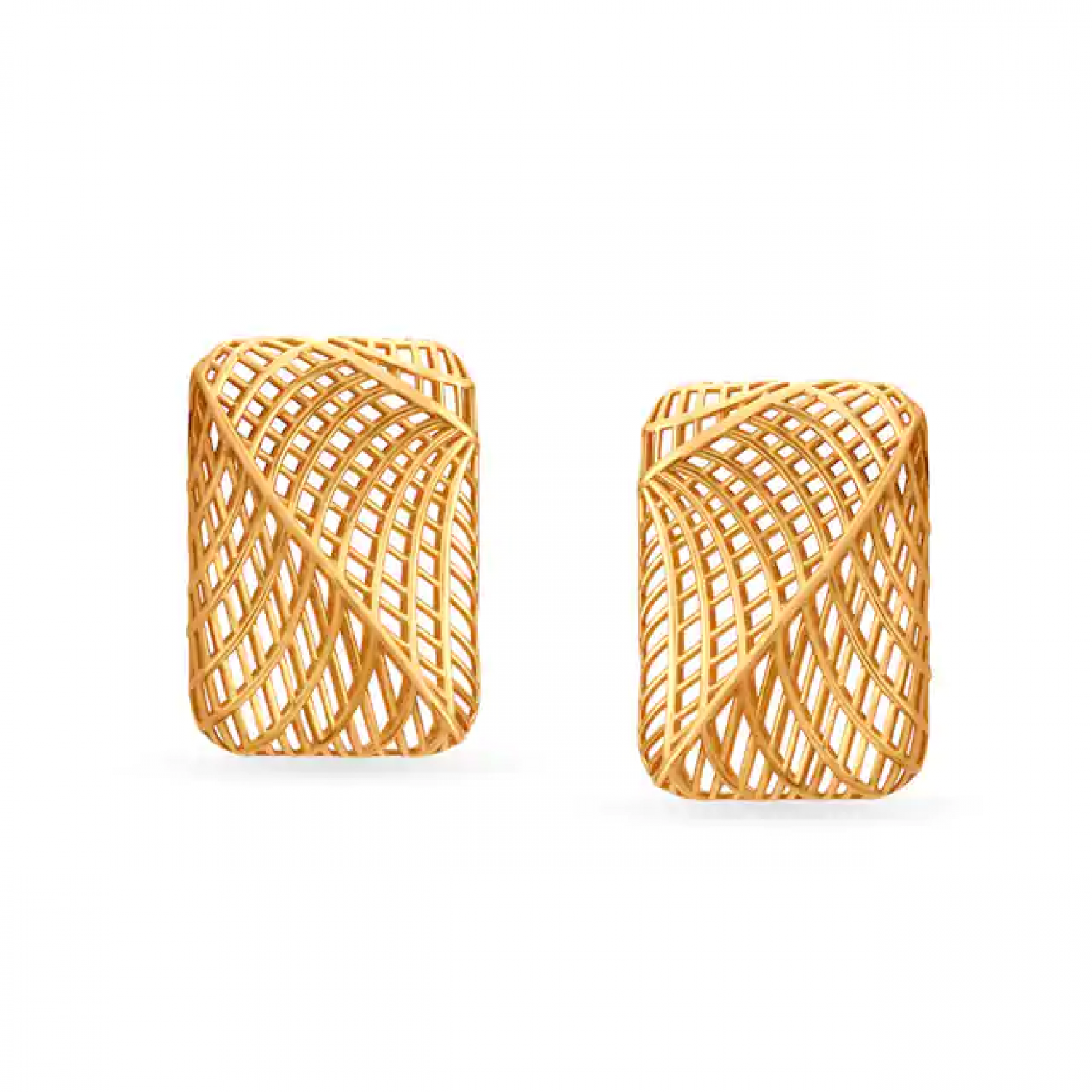 Enamouring Jali Work Gold Stud