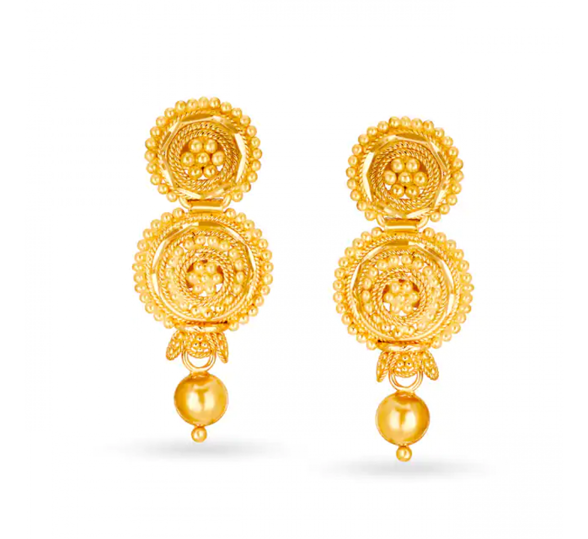 Lavish Drop Gold Earrings