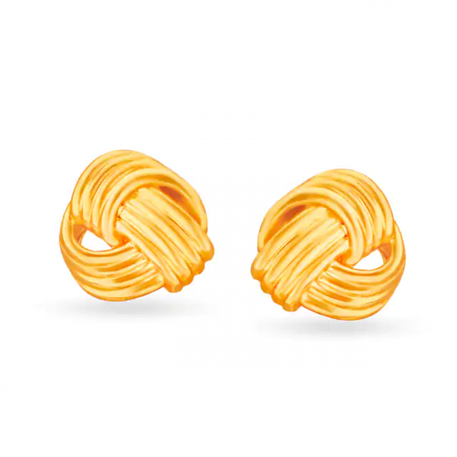 Sleek Gold Knotted Studs