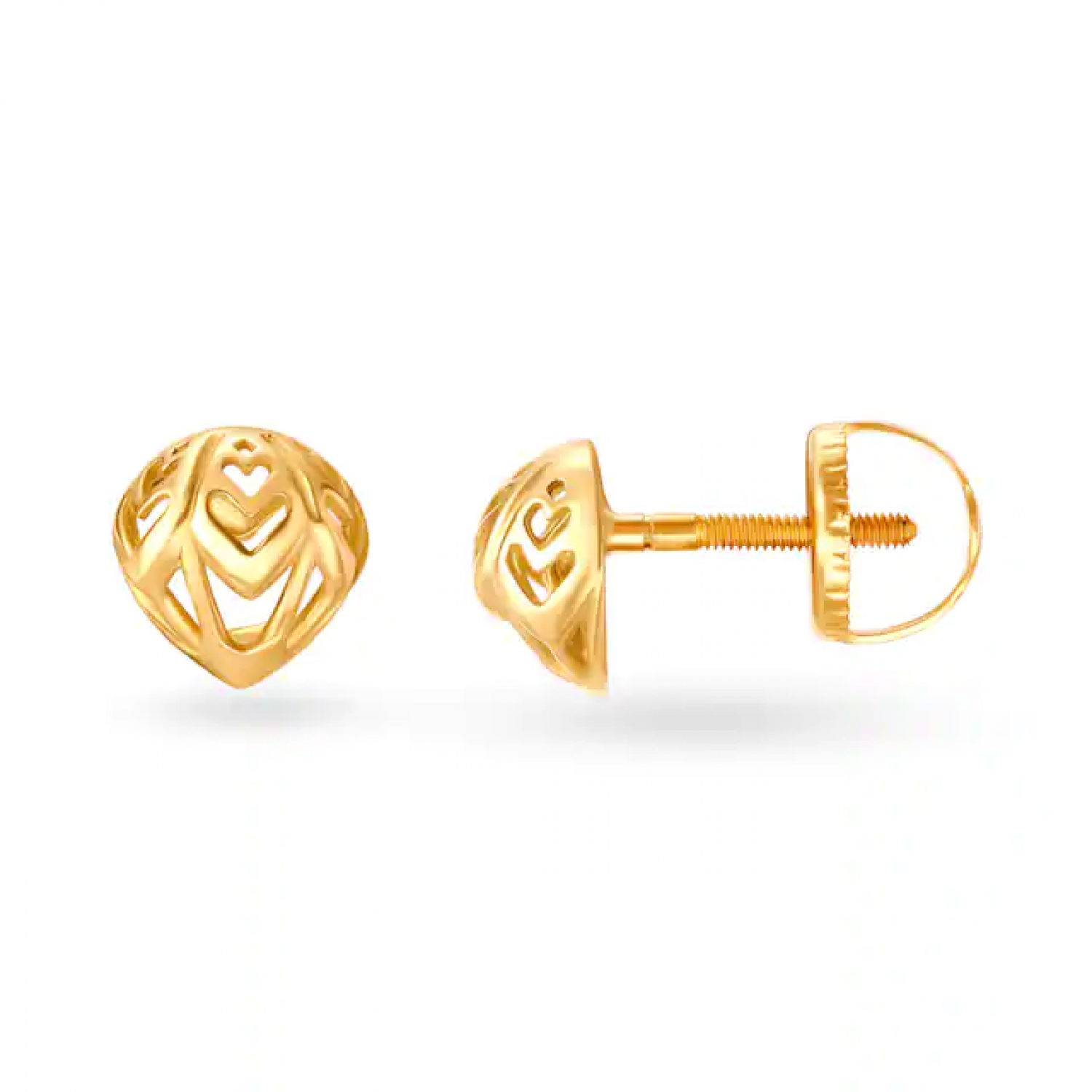 Stylish Motif Gold Stud