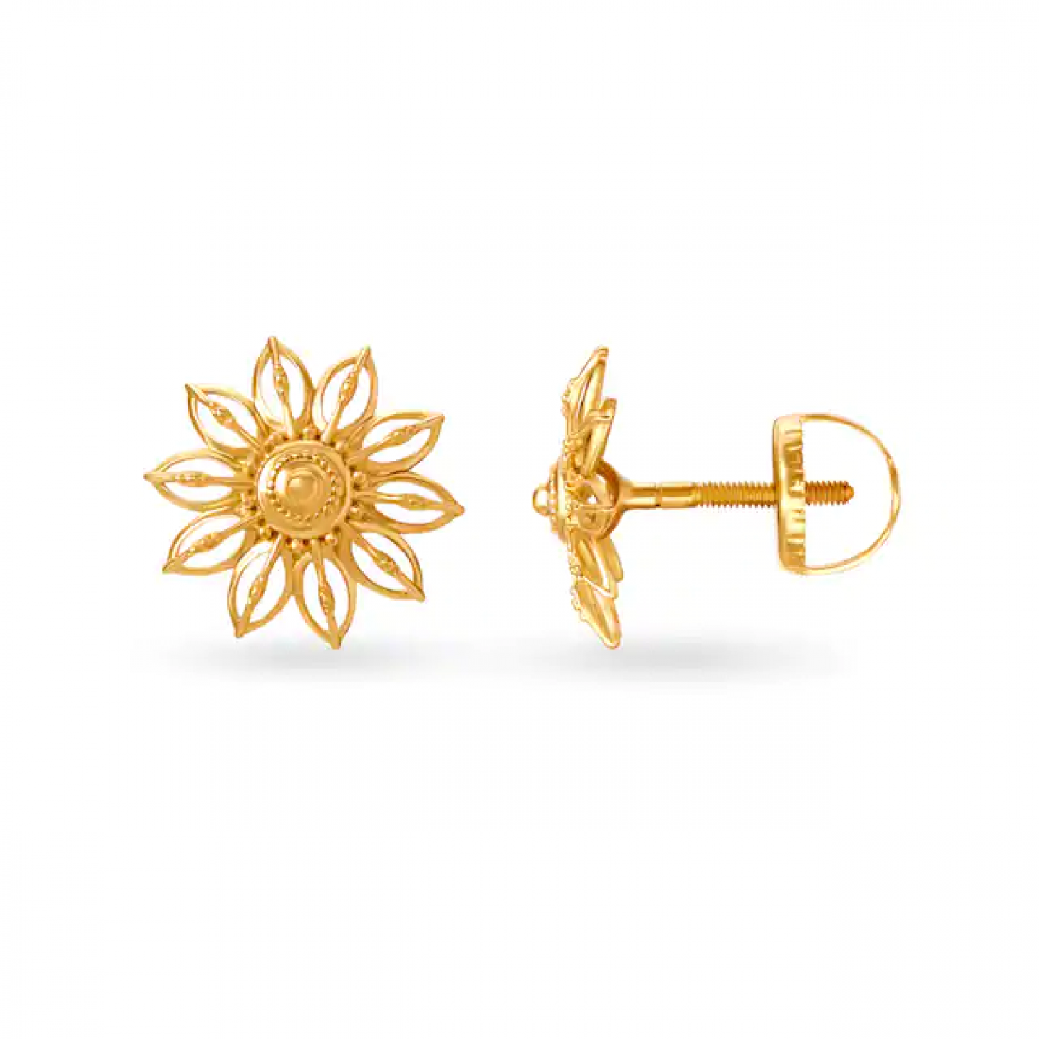 Radiant Floral Gold Stud