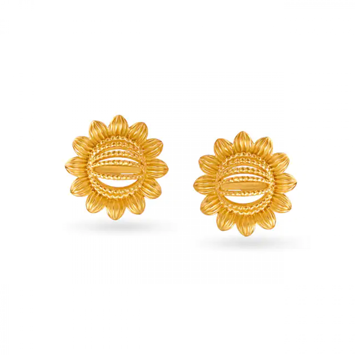 Opulent Floral Gold Stud