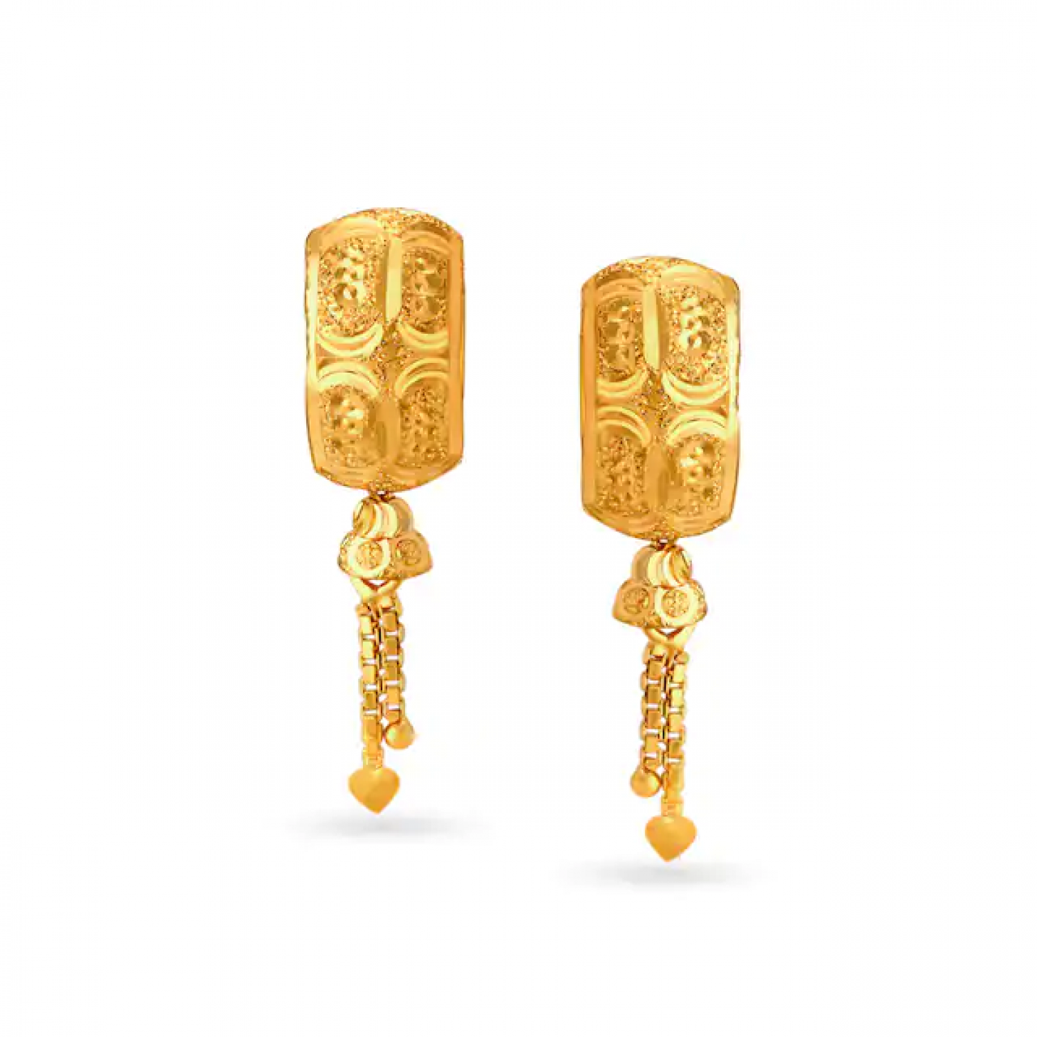 Elias Motif Drop Gold Earrings