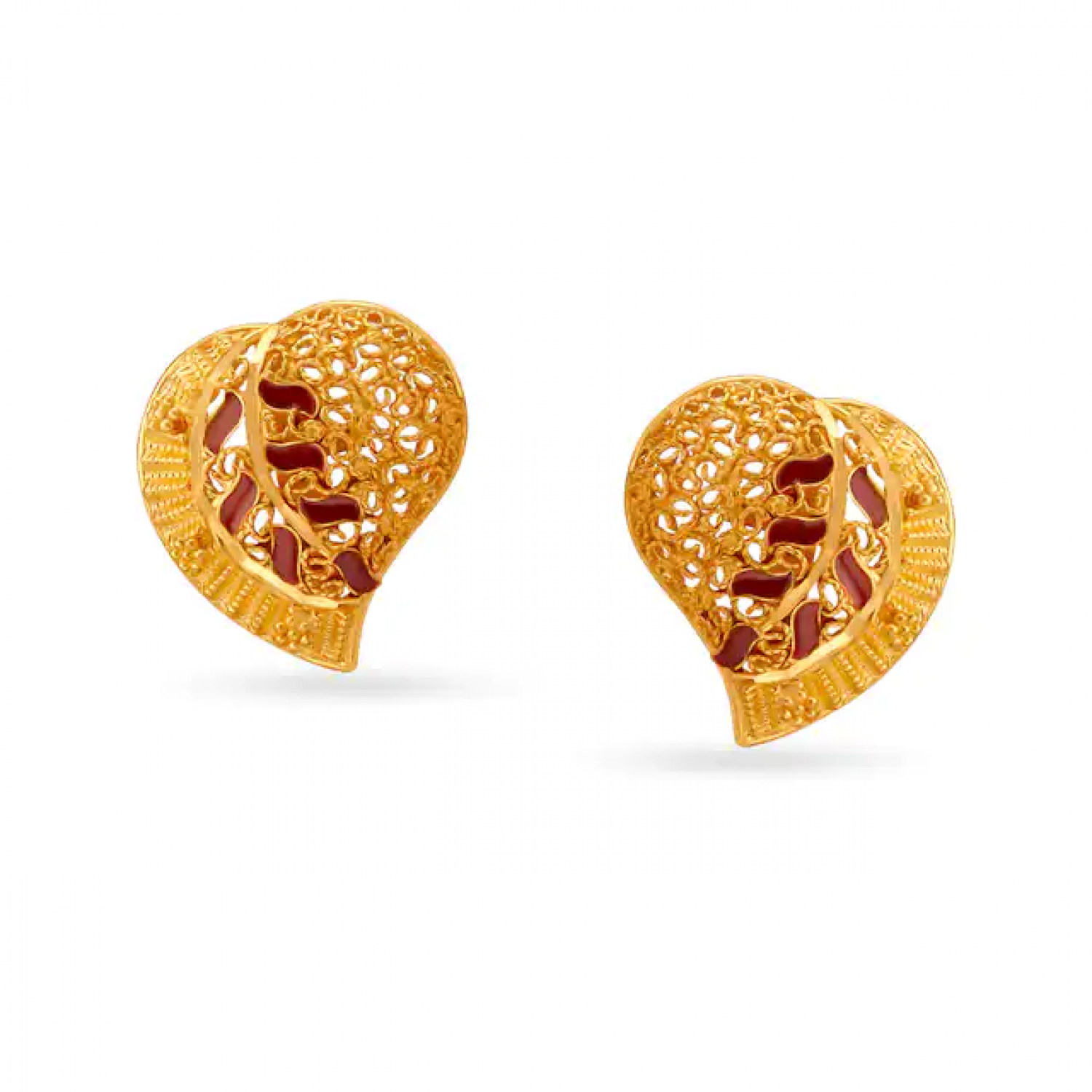 Paisley Pattern Gold Stud