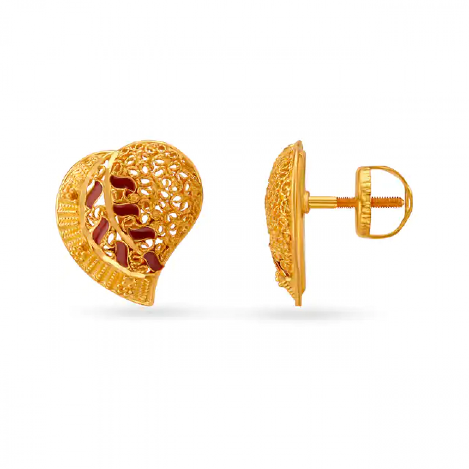 Paisley Pattern Gold Stud