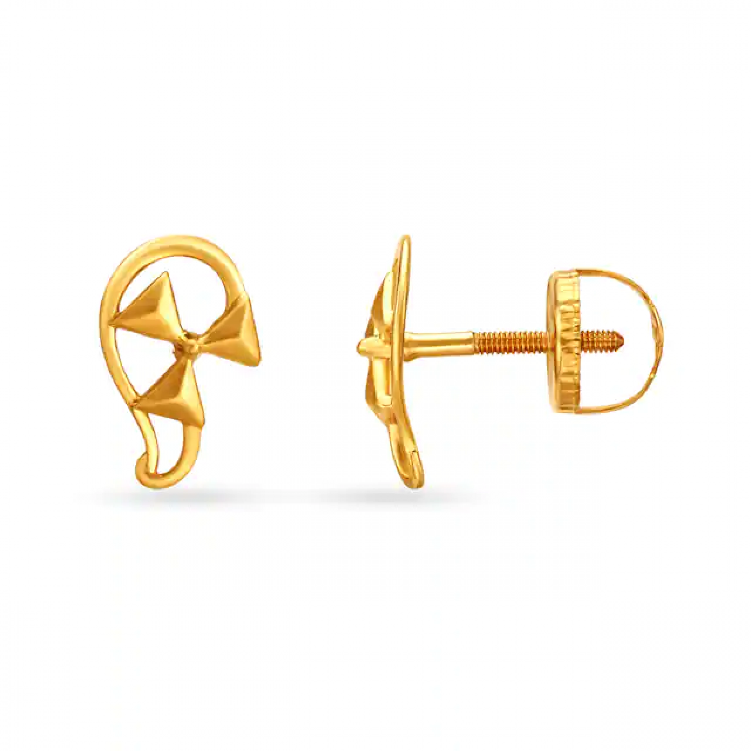 Graceful Wheel Motif Gold Stud Graceful Wheel Motif Gold Stud