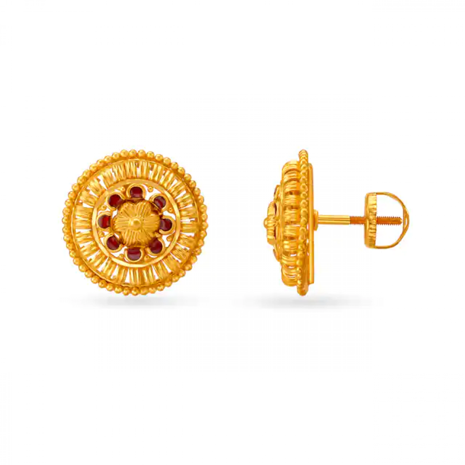 Exquisite Floral Gold Stud