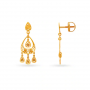 Teardrop Pattern Gold Earrings