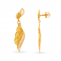 Leafy Drop Gold Earrings