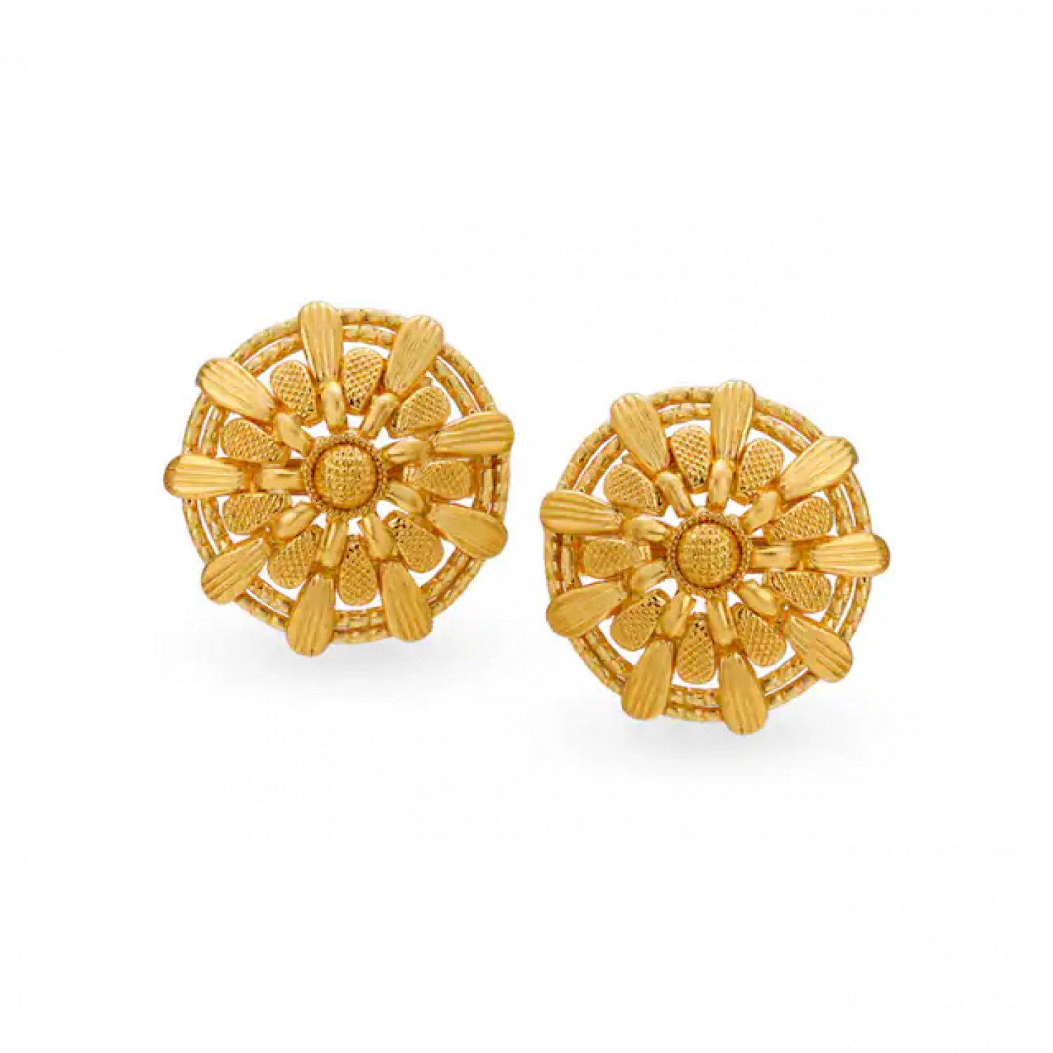 Opulent Gold Floral Stud