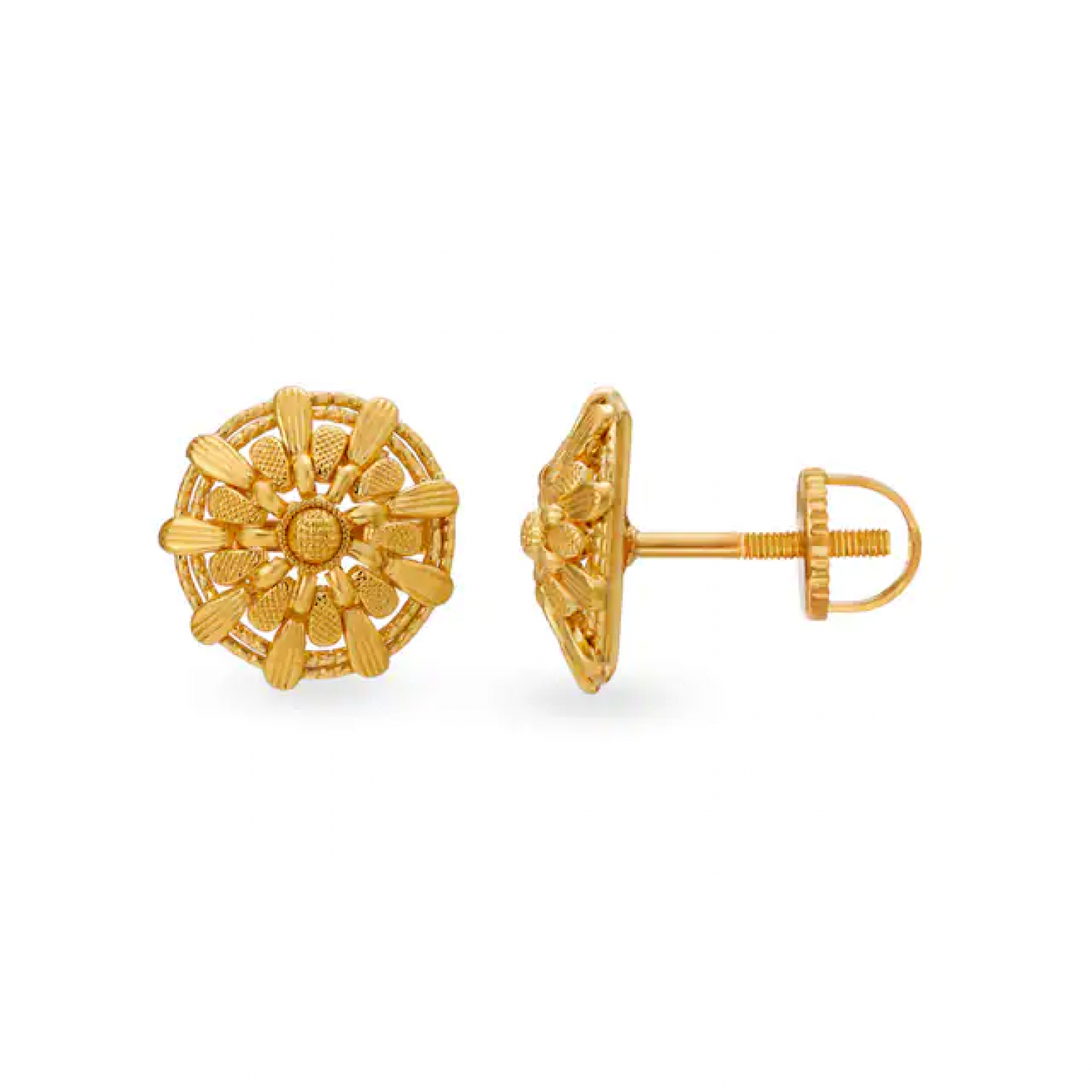 Opulent Gold Floral Stud