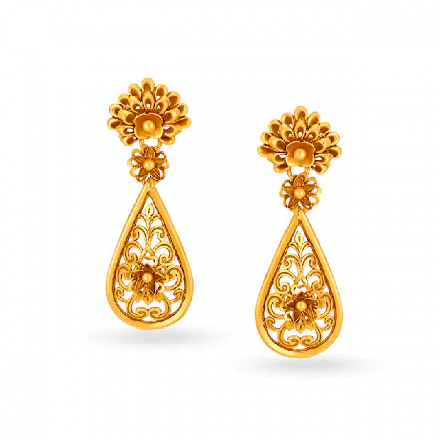 Lovely Gold Floral Earrings