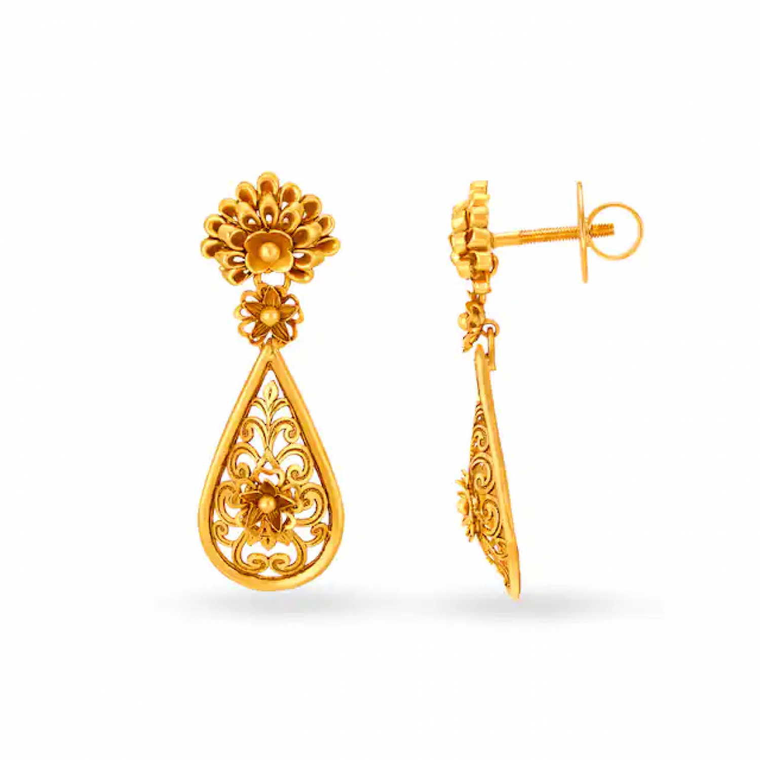 Lovely Gold Floral Earrings