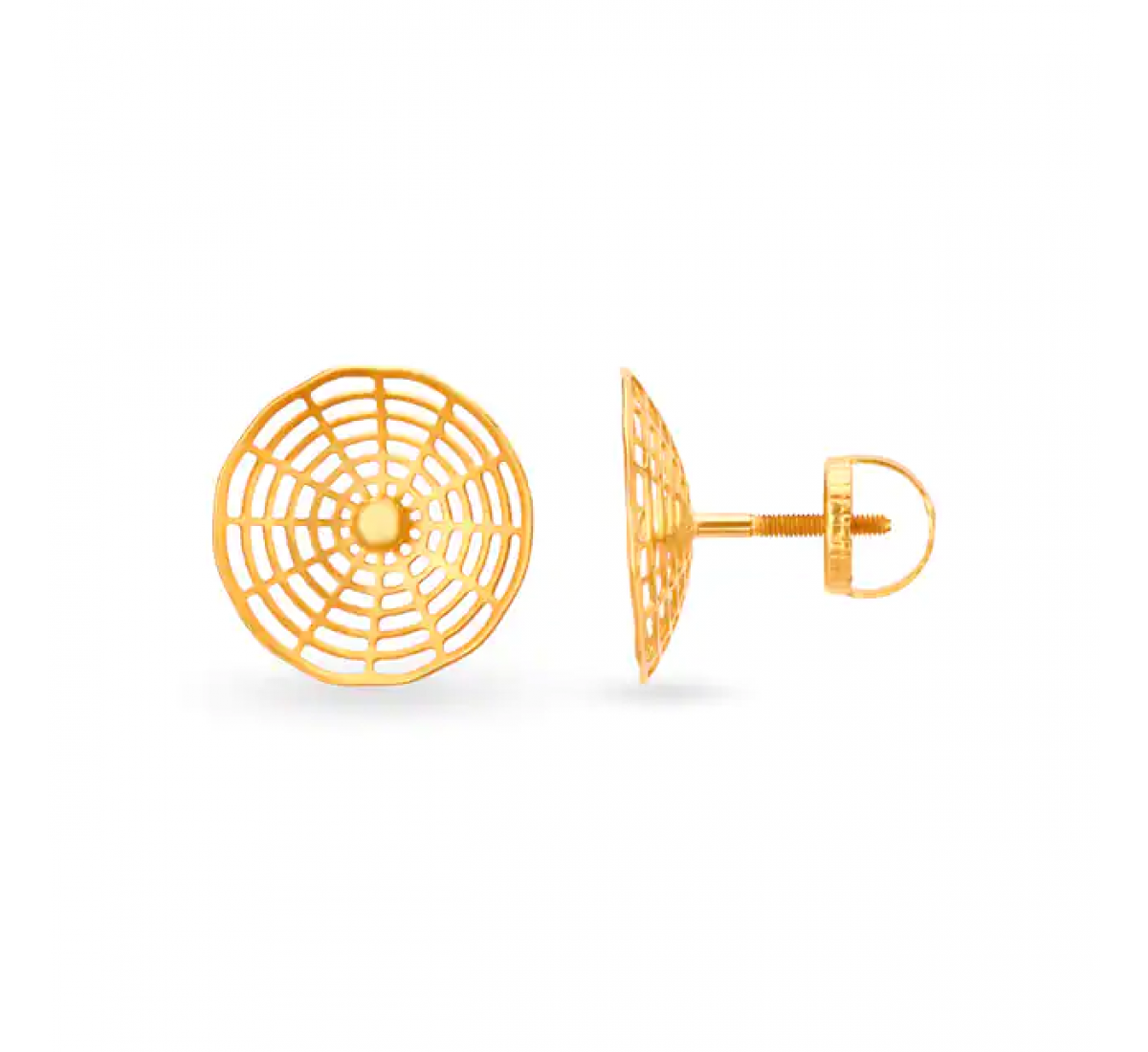 Geometric Mesh Gold Stud