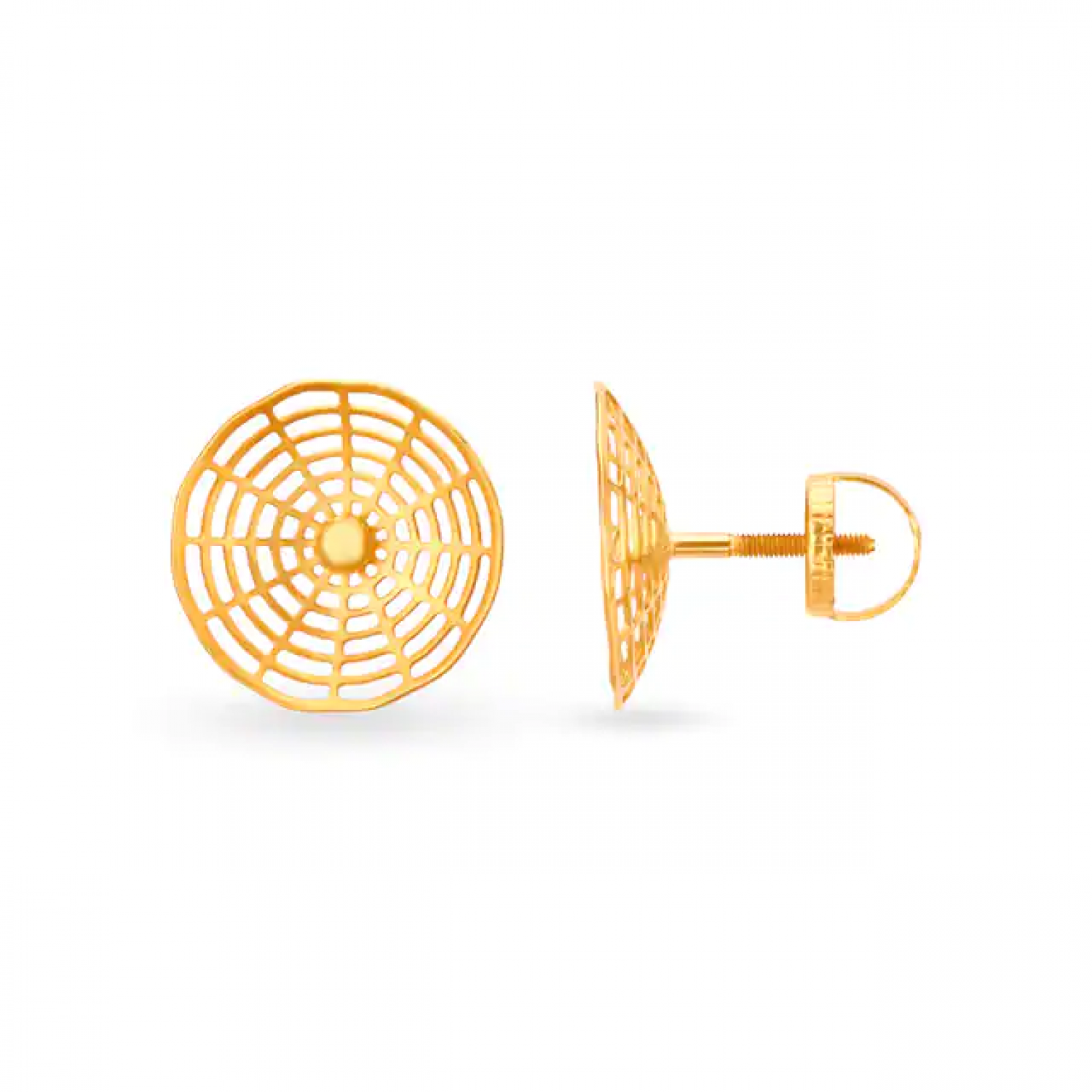 Geometric Mesh Gold Stud