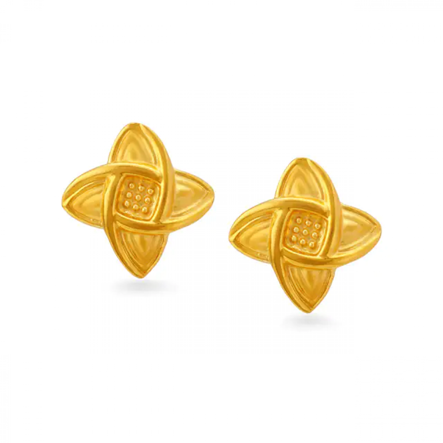 Ria Gold Geometric Flower Stud