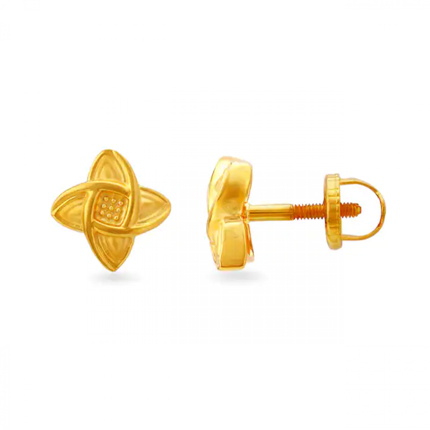 Ria Gold Geometric Flower Stud